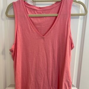 J.Crew Factory Pink V-Neck Sleeveless Tank Top